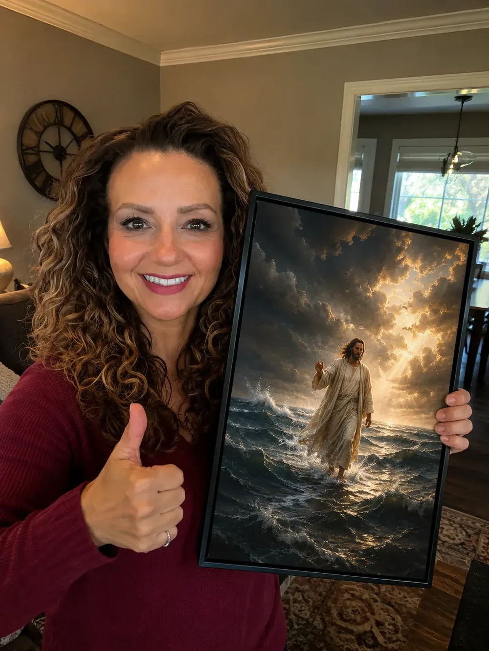 Everglory Art Above the Storm canvas displayed in a customer home