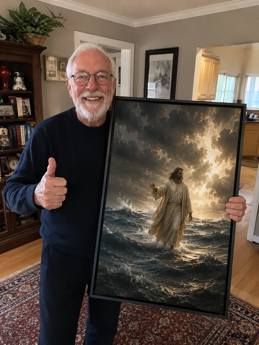 Everglory Art Above the Storm canvas displayed in a customer home