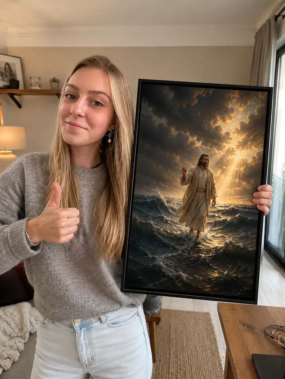 Everglory Art Above the Storm canvas displayed in a customer home